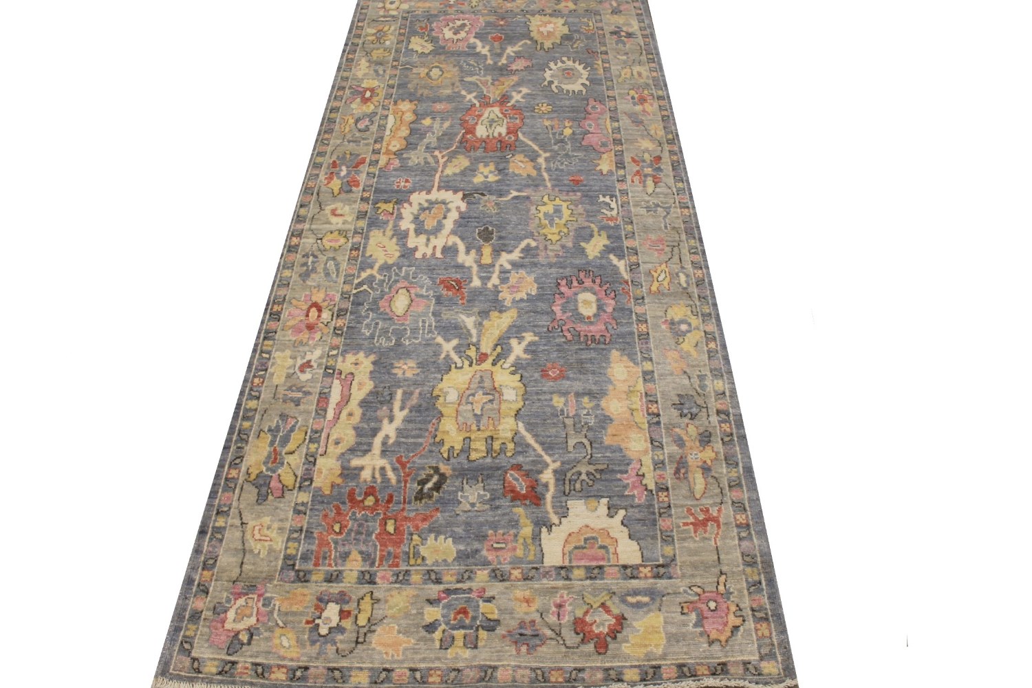 Wide Runner Oushak Hand Knotted Wool Area Rug - MR028815