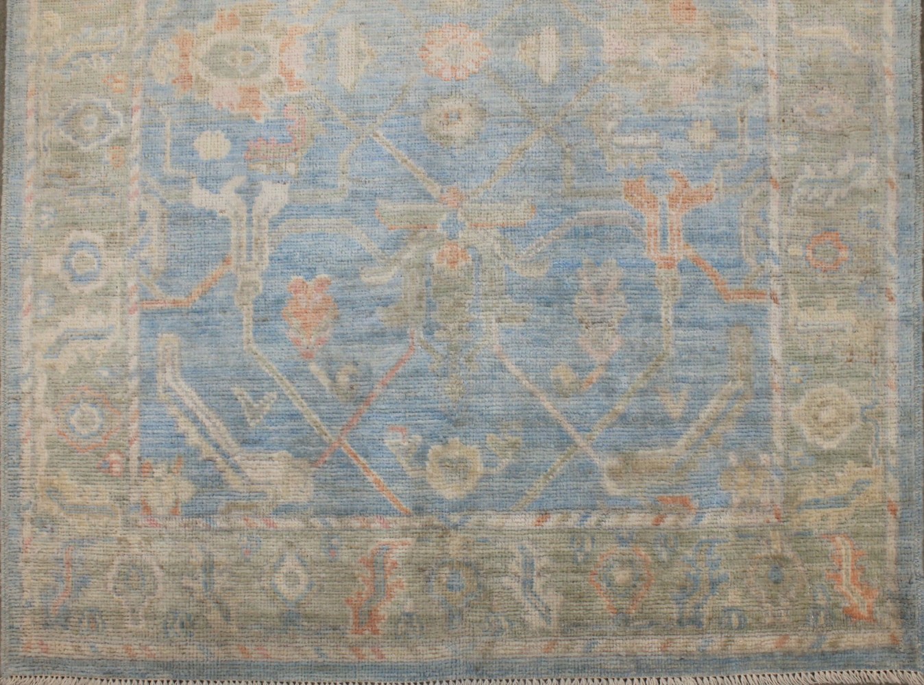 Wide Runner Oushak Hand Knotted Wool Area Rug - MR028824
