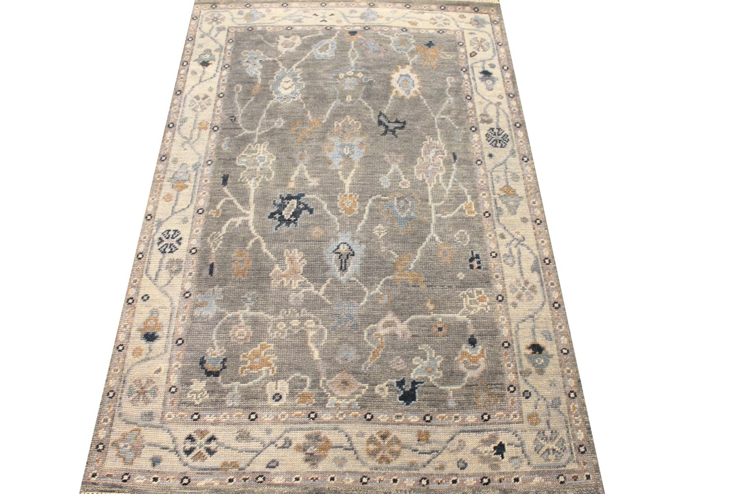 4x6 Oushak Hand Knotted Wool Area Rug - MR028941