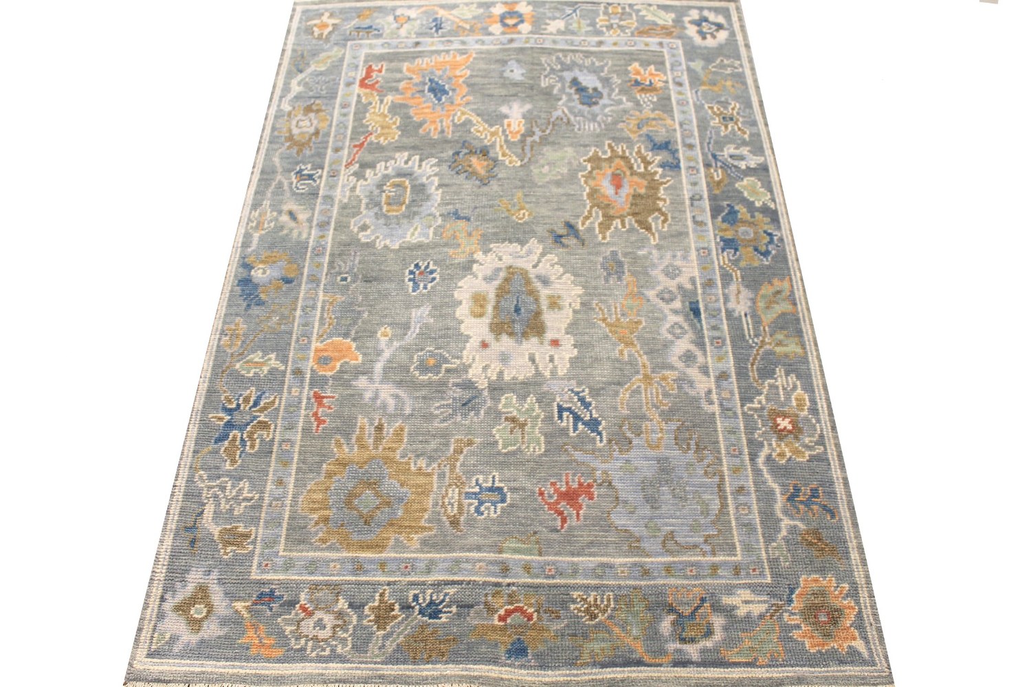 4x6 Oushak Hand Knotted Wool Area Rug - MR028942