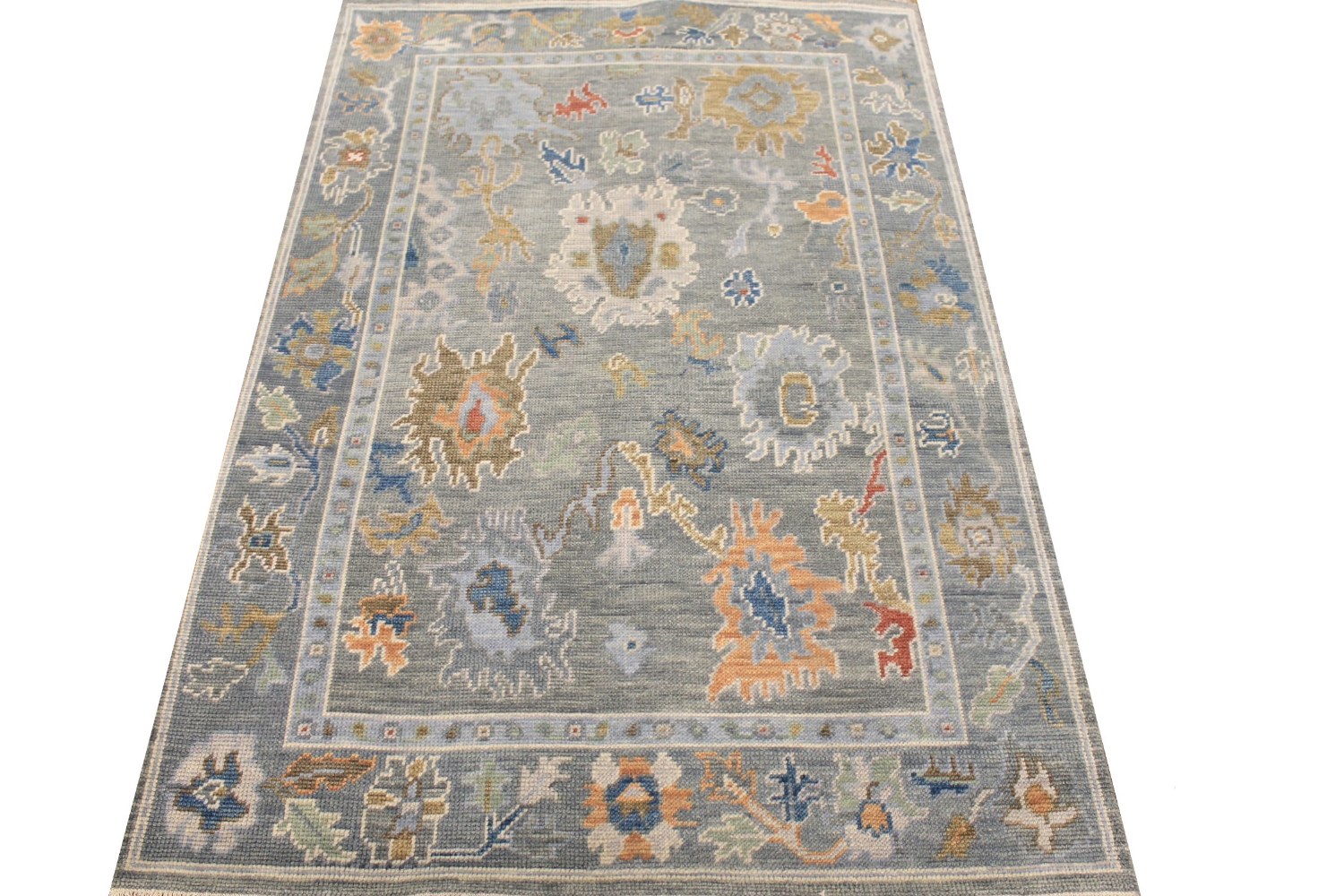 4x6 Oushak Hand Knotted Wool Area Rug - MR028942