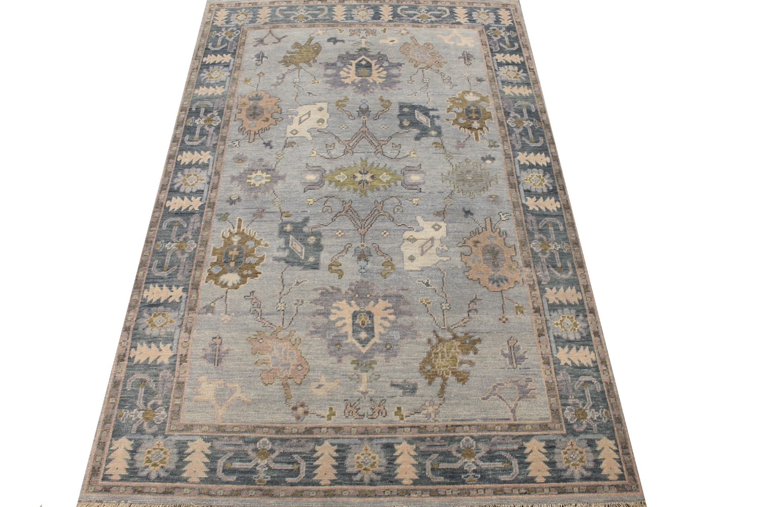 6x9 Oushak Hand Knotted Wool Area Rug - MR028943