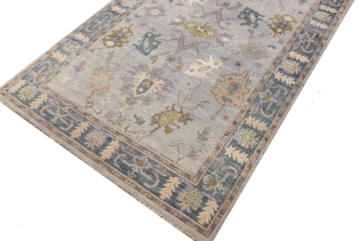 6x9 Oushak Hand Knotted Wool Area Rug - MR028943