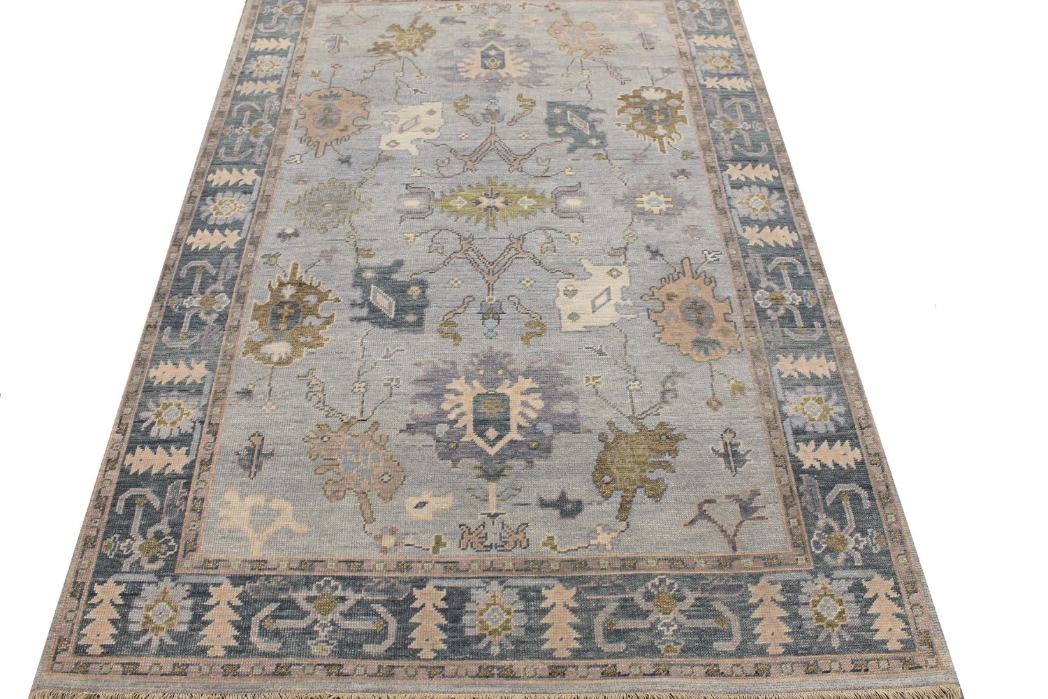 6x9 Oushak Hand Knotted Wool Area Rug - MR028943