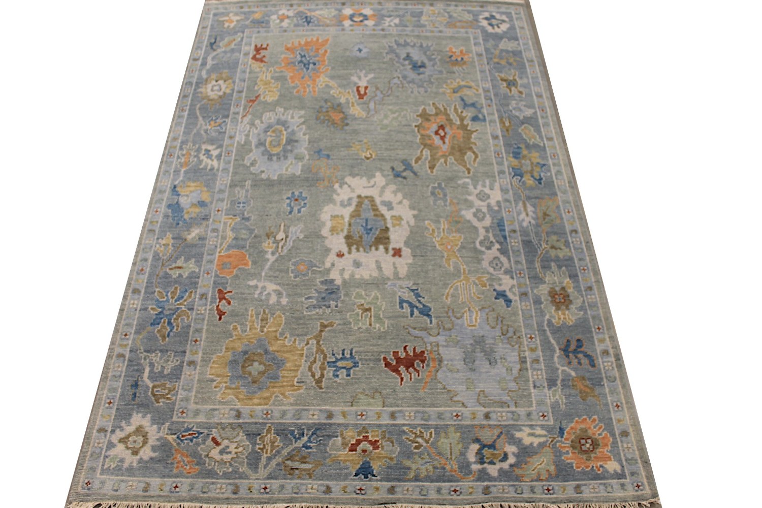 6x9 Oushak Hand Knotted Wool Area Rug - MR028944