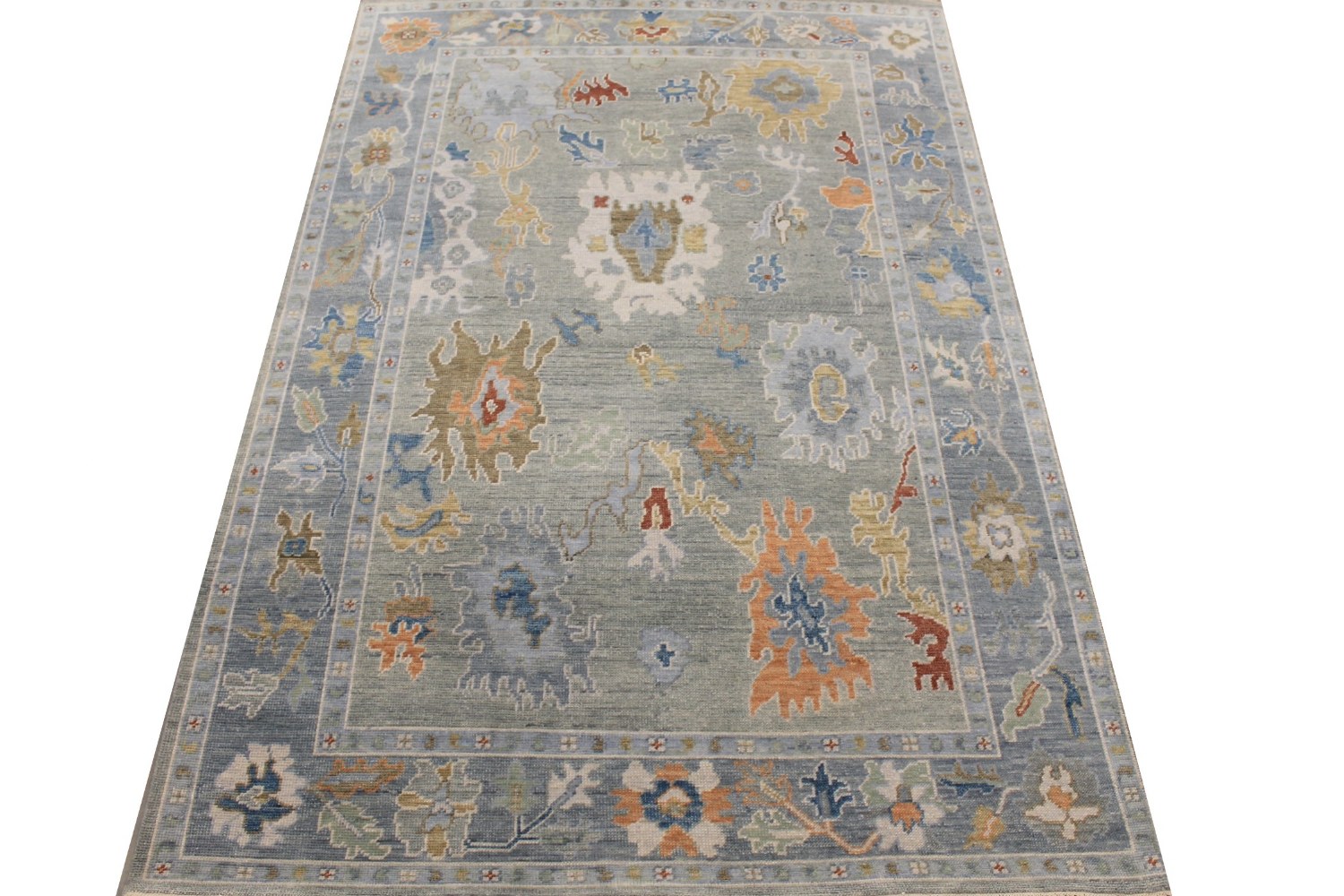 6x9 Oushak Hand Knotted Wool Area Rug - MR028944