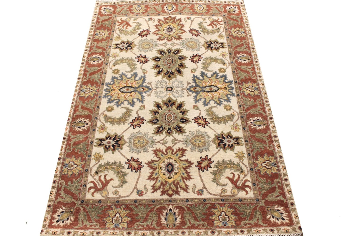 4x6 Traditional Hand Knotted Wool Area Rug - MR028973