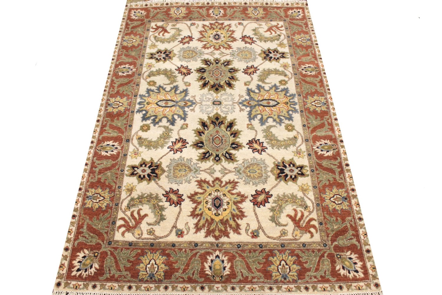 4x6 Traditional Hand Knotted Wool Area Rug - MR028973