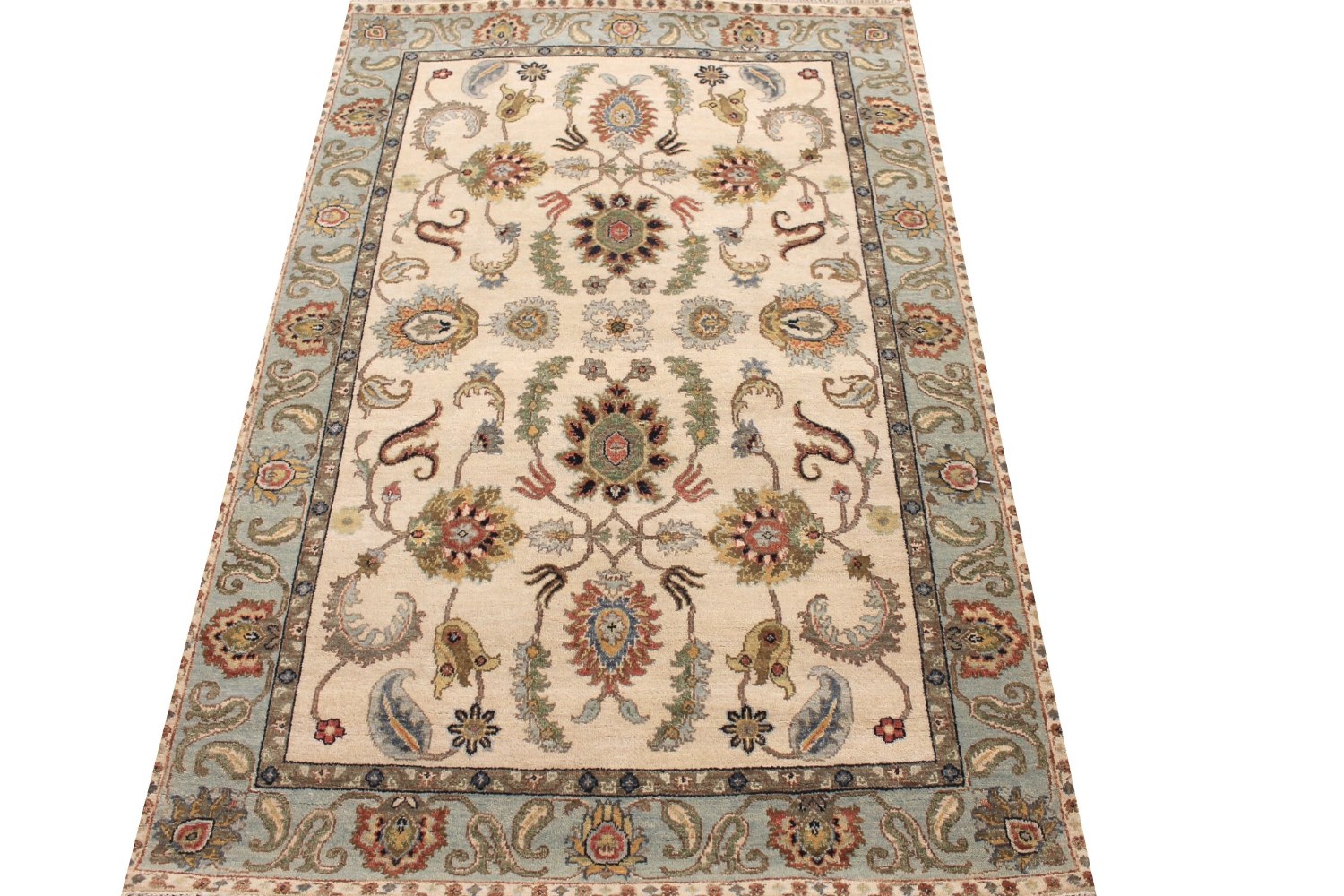 4x6 Traditional Hand Knotted Wool Area Rug - MR028974