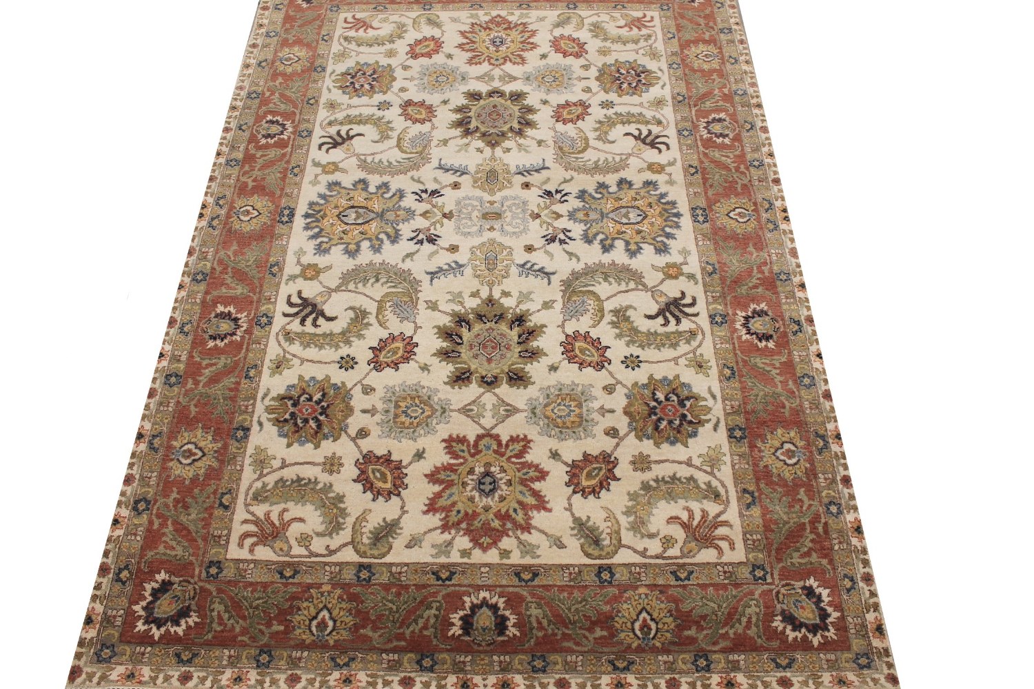 6x9 Traditional Hand Knotted Wool Area Rug - MR028981