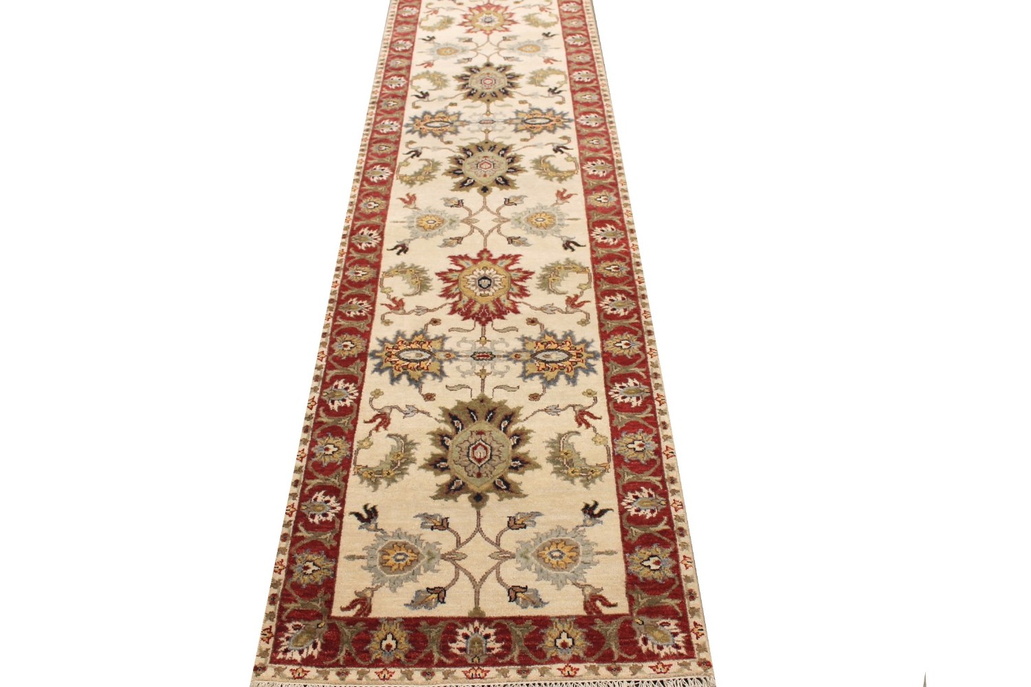 12 ft. Runner Traditional Hand Knotted Wool Area Rug - MR028995