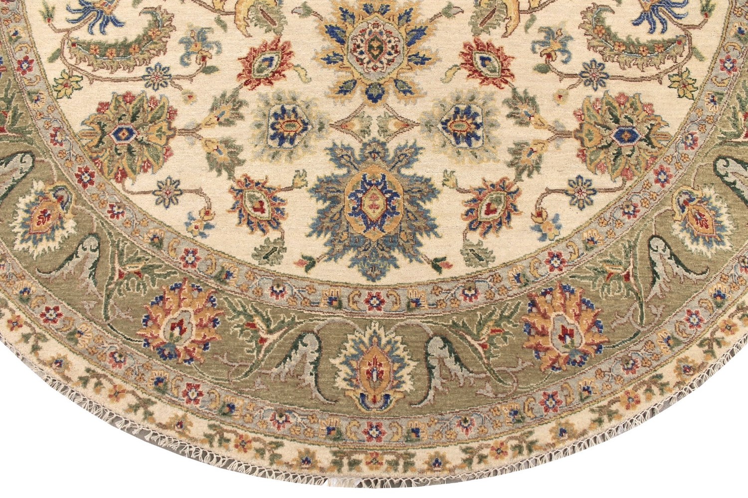 8 ft. Round & Square Traditional Hand Knotted Wool Area Rug - MR029069