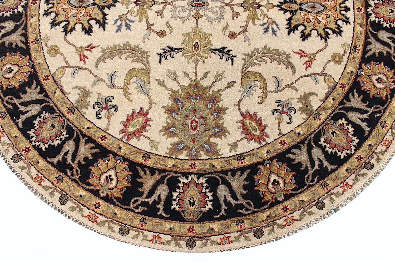 8 ft. Round & Square Traditional Hand Knotted Wool Area Rug - MR029075