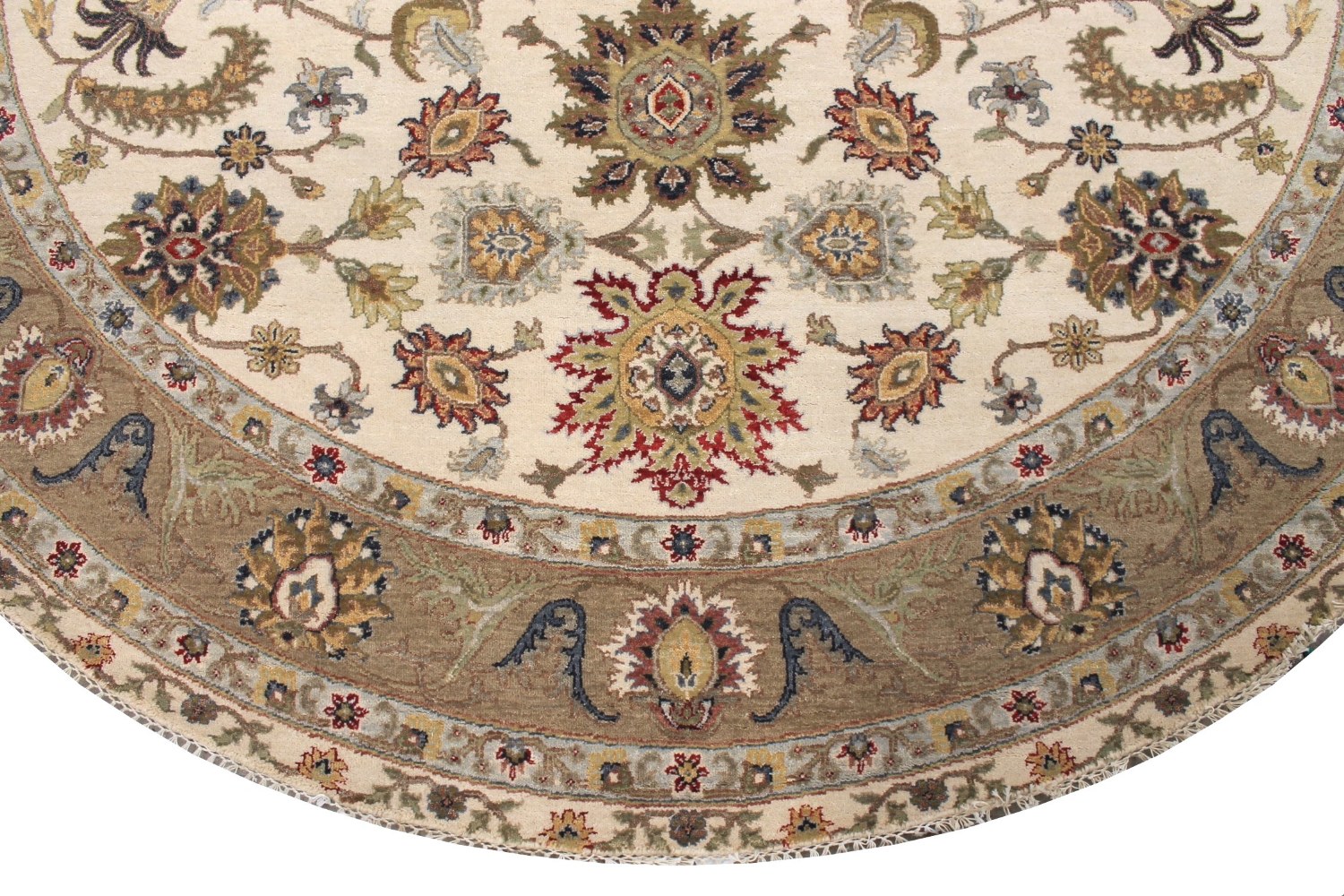 8 ft. Round & Square Traditional Hand Knotted Wool Area Rug - MR029077