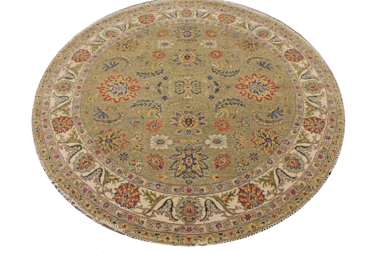 6 ft. - 7 ft. Round & Square Traditional Hand Knotted Wool Area Rug - MR029089