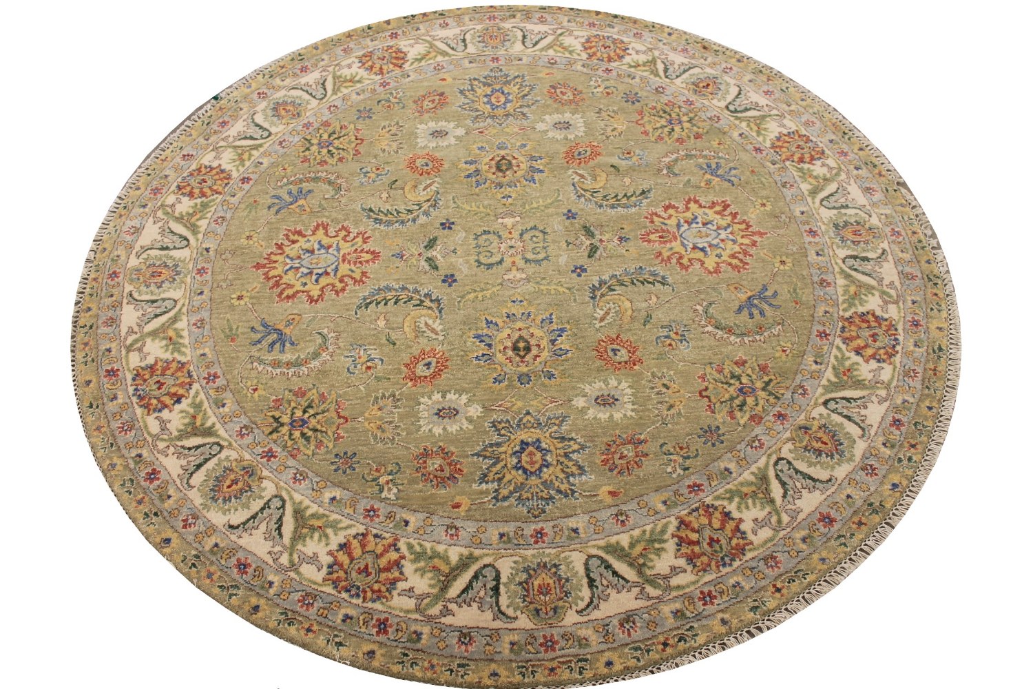 6 ft. - 7 ft. Round & Square Traditional Hand Knotted Wool Area Rug - MR029089