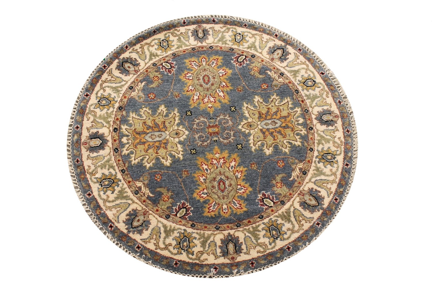 3 ft. Round & Square Traditional Hand Knotted Wool Area Rug - MR029097