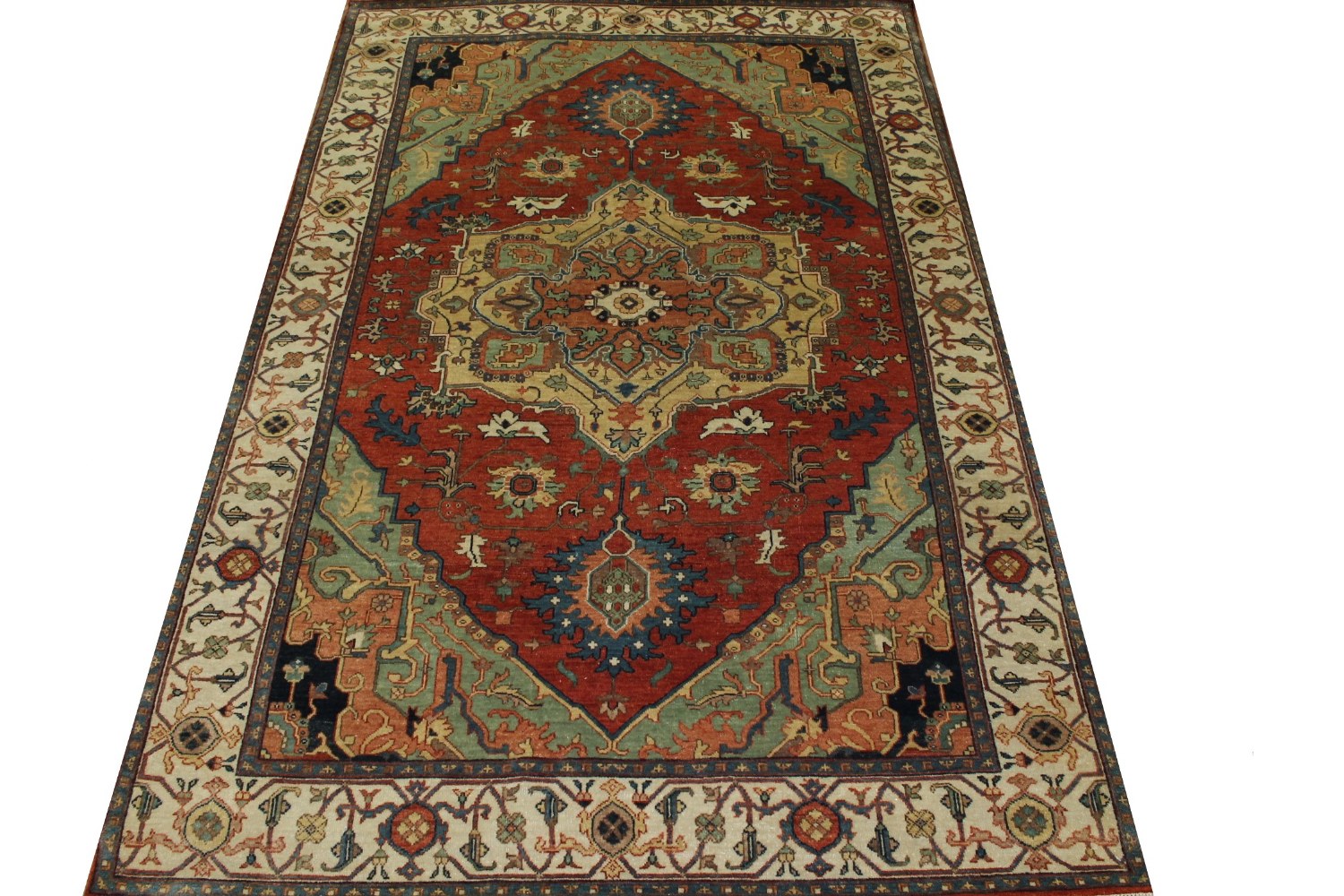 6x9 Heriz/Serapi Hand Knotted Wool Area Rug - MR029120