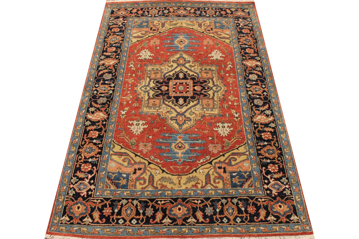 Wide Runner Heriz/Serapi Hand Knotted Wool Area Rug - MR029124