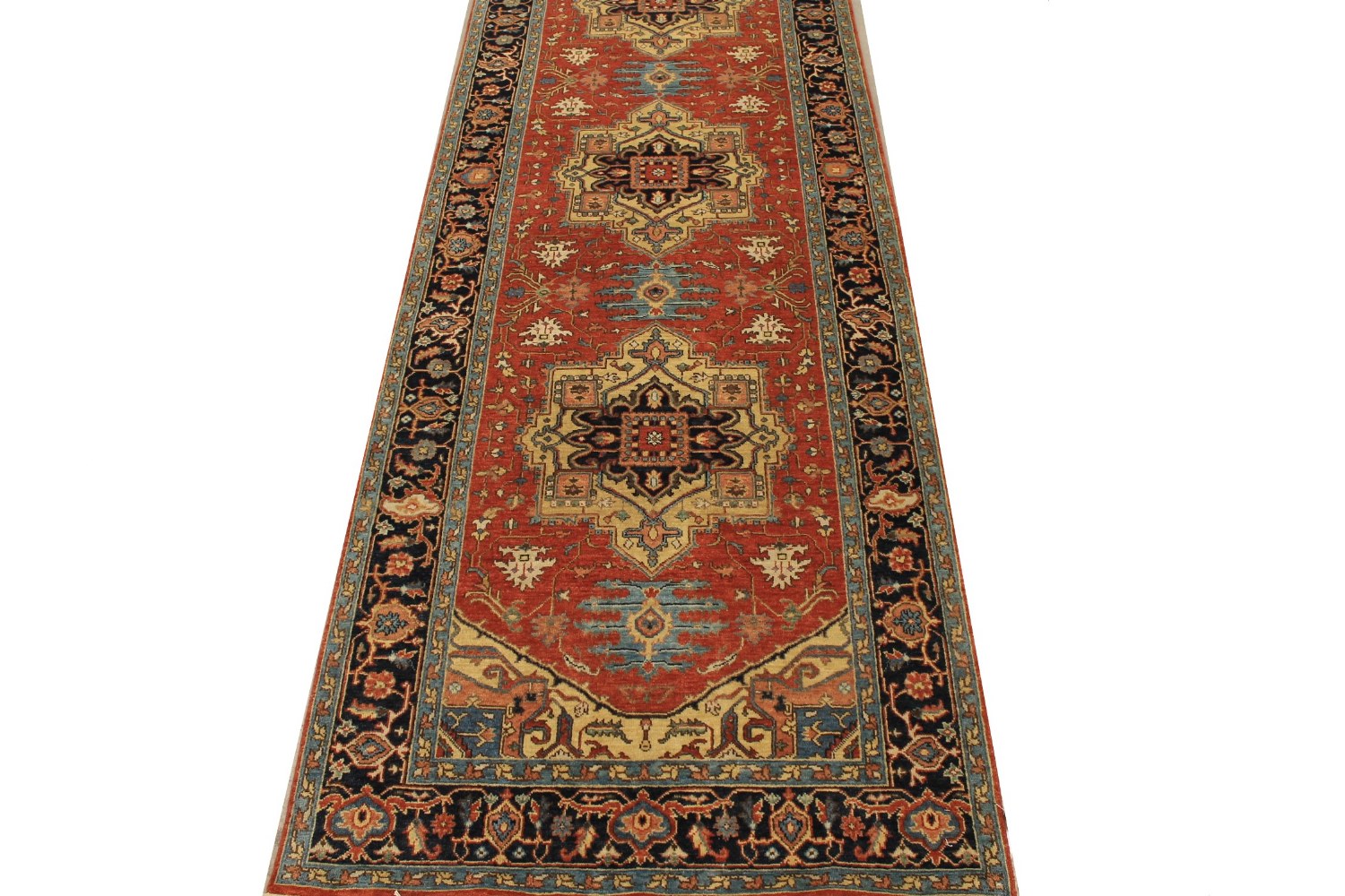 Wide Runner Heriz/Serapi Hand Knotted Wool Area Rug - MR029142