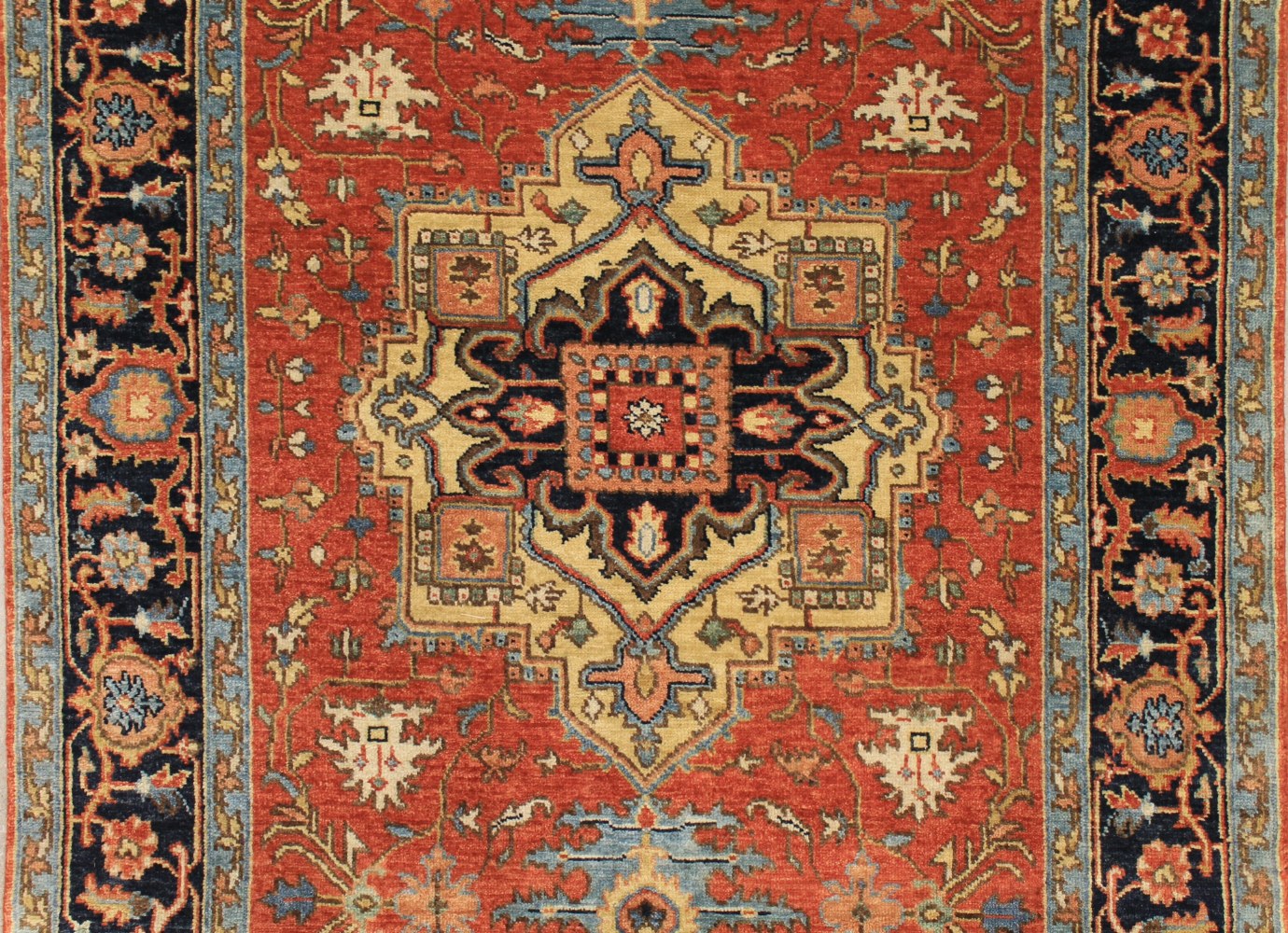 Wide Runner Heriz/Serapi Hand Knotted Wool Area Rug - MR029142