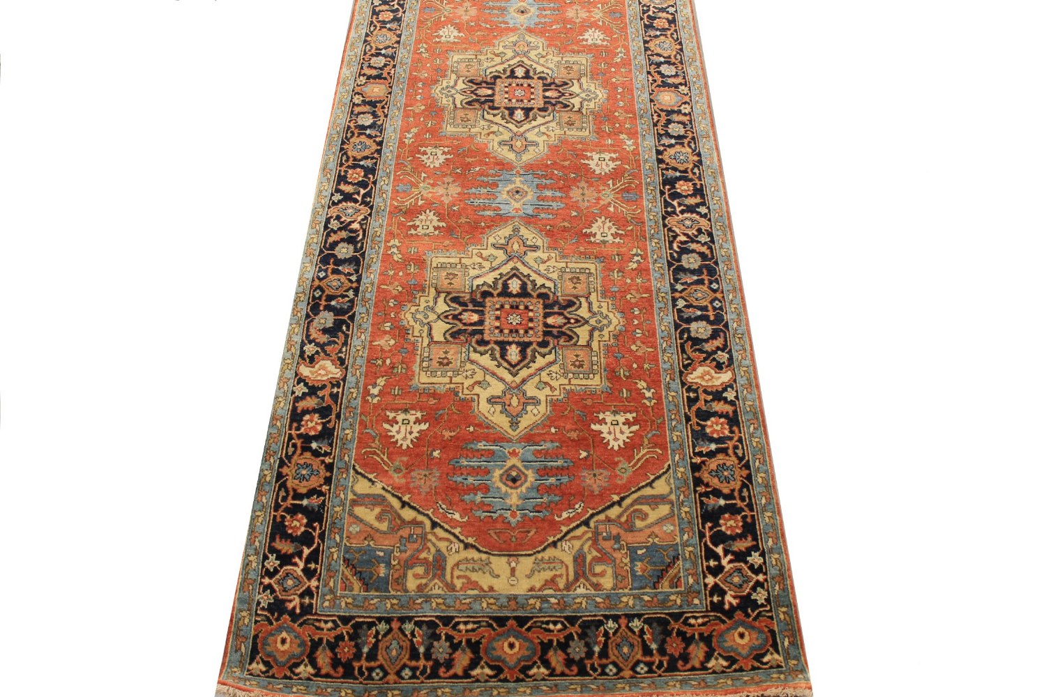 Wide Runner Heriz/Serapi Hand Knotted Wool Area Rug - MR029142