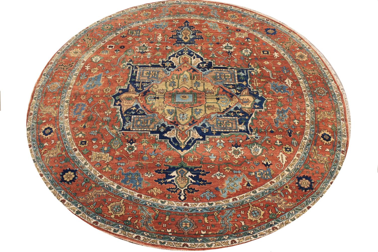 9 ft. & Over Round & Square Heriz/Serapi Hand Knotted Wool Area Rug - MR029184