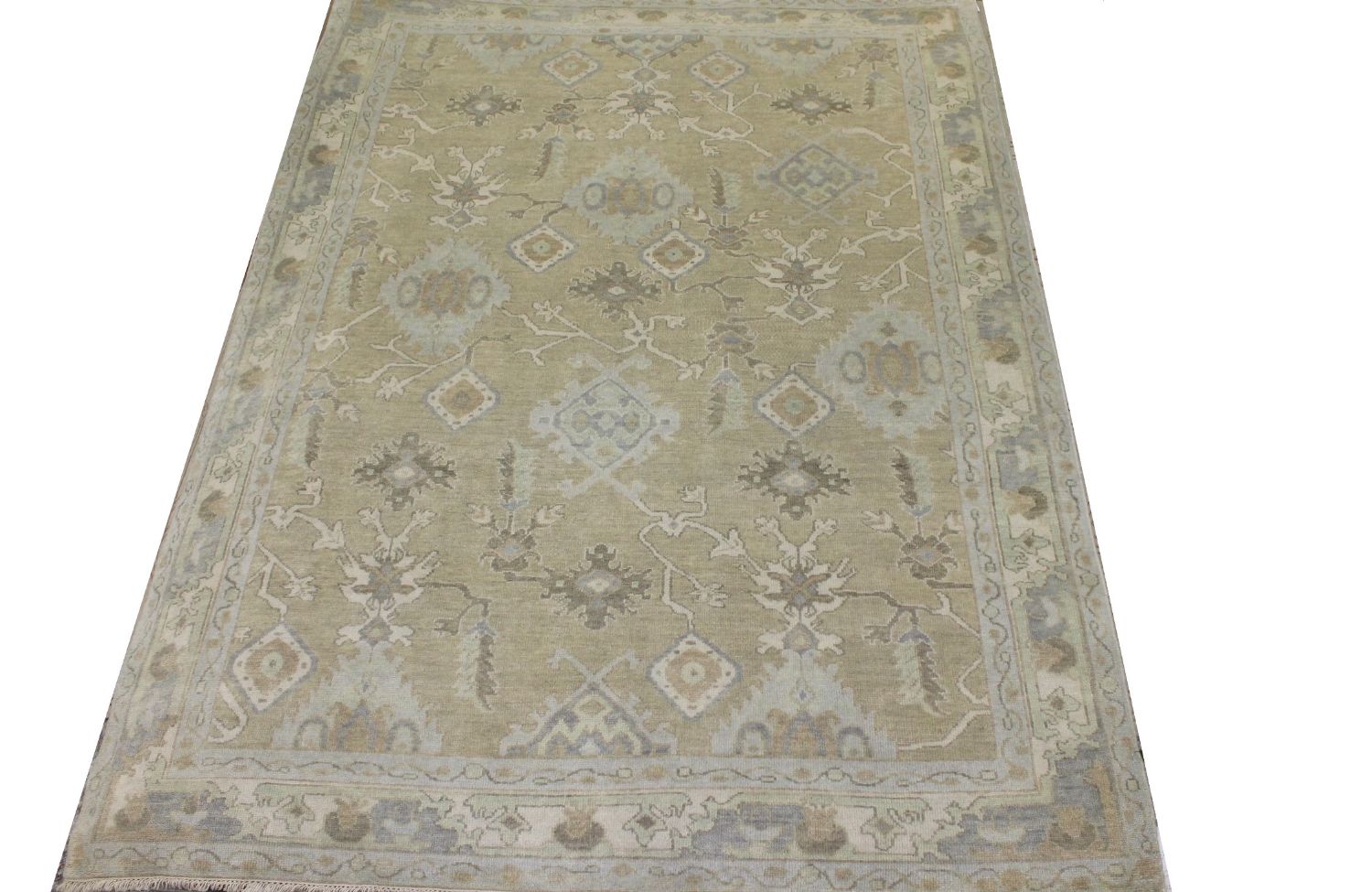 6x9 Oushak Hand Knotted Wool Area Rug - MR029193