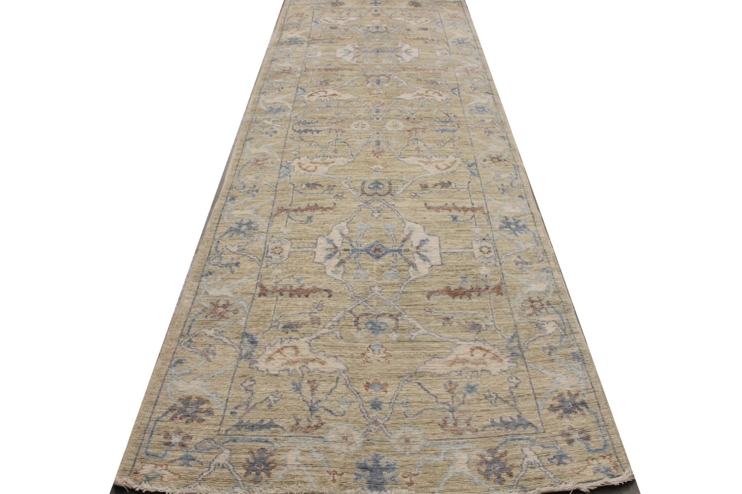 Wide Runner Oushak Hand Knotted Wool Area Rug - MR029255