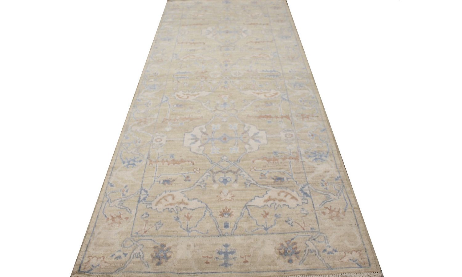 Wide Runner Oushak Hand Knotted Wool Area Rug - MR029255