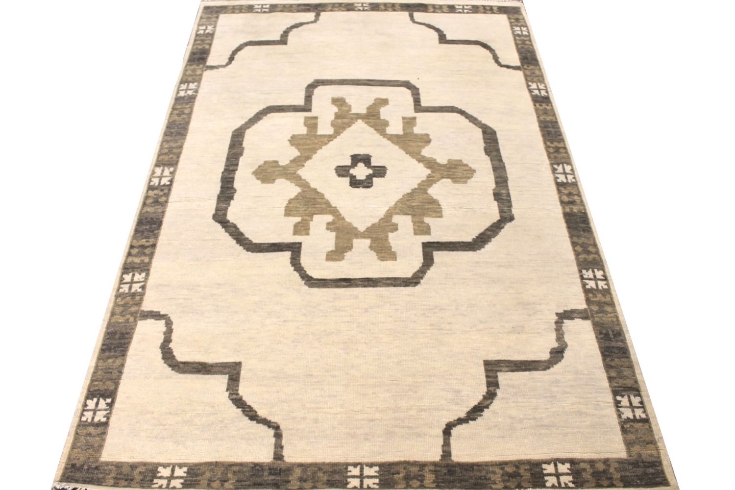 6x9 Oushak Hand Knotted Wool Area Rug - MR029299