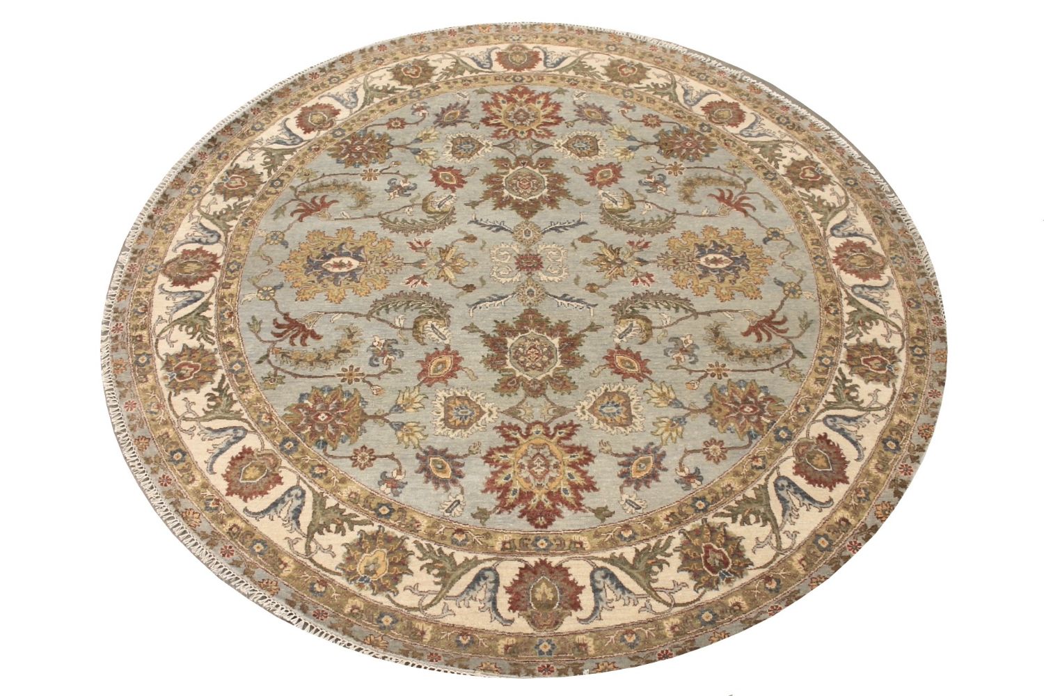 8 ft. Round & Square Traditional Hand Knotted Wool Area Rug - MR029309