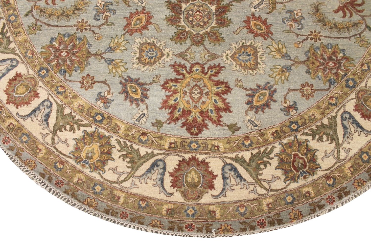 8 ft. Round & Square Traditional Hand Knotted Wool Area Rug - MR029309