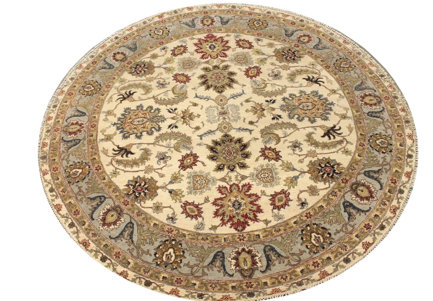 8 ft. Round & Square Traditional Hand Knotted Wool Area Rug - MR029318