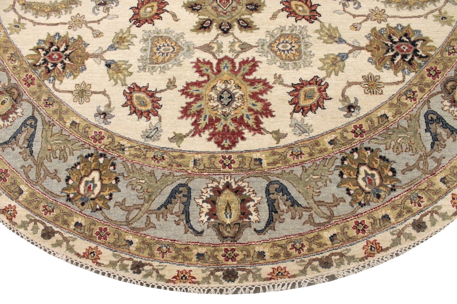 8 ft. Round & Square Traditional Hand Knotted Wool Area Rug - MR029318