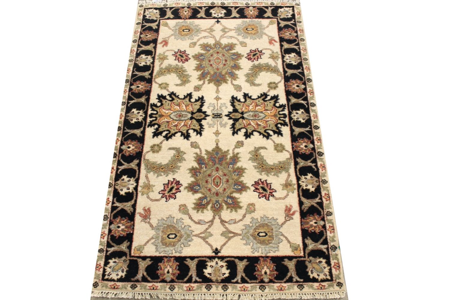 3x5 Traditional Hand Knotted Wool Area Rug - MR029328