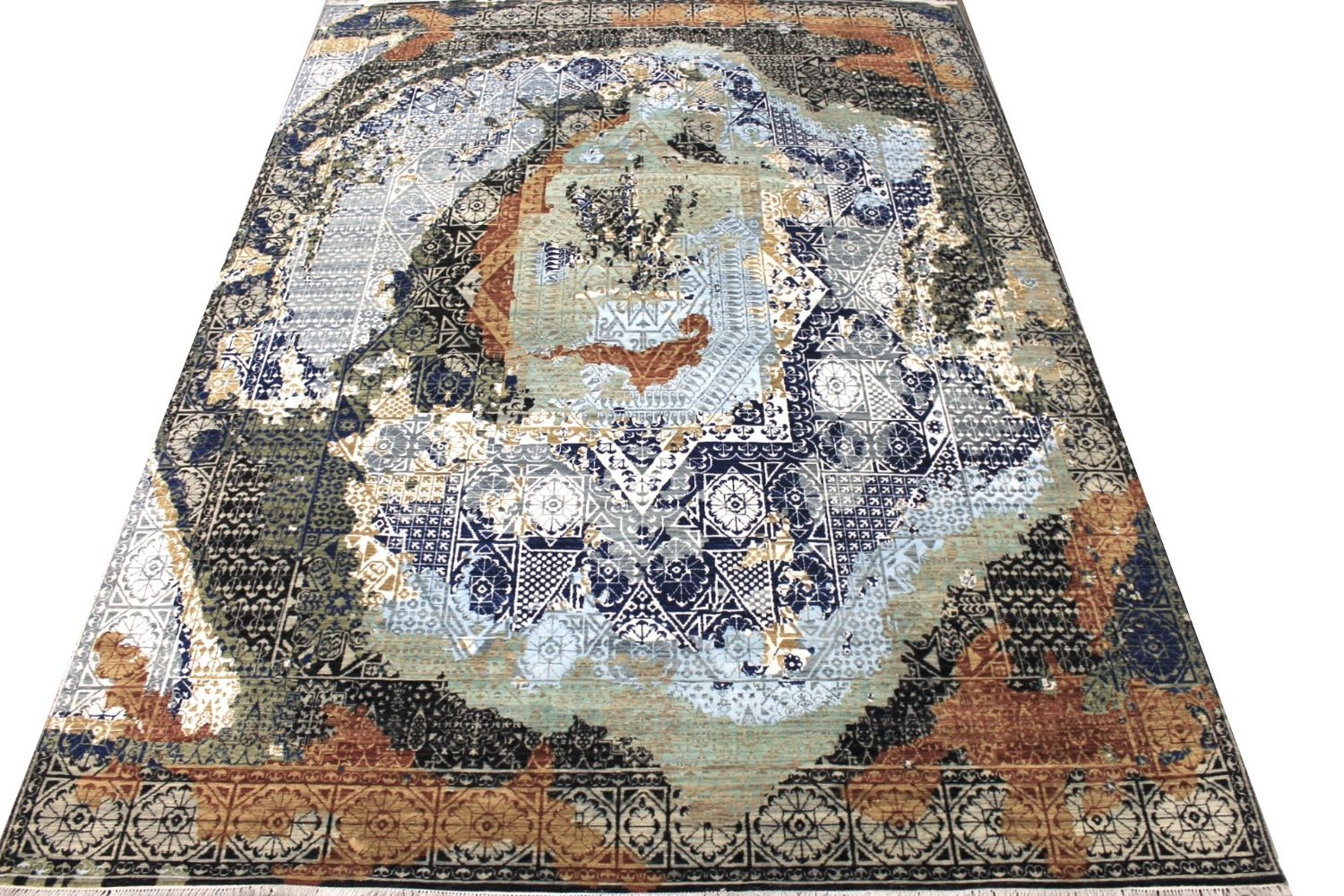 9x12 Transitional Hand Knotted Wool Area Rug - MR029375