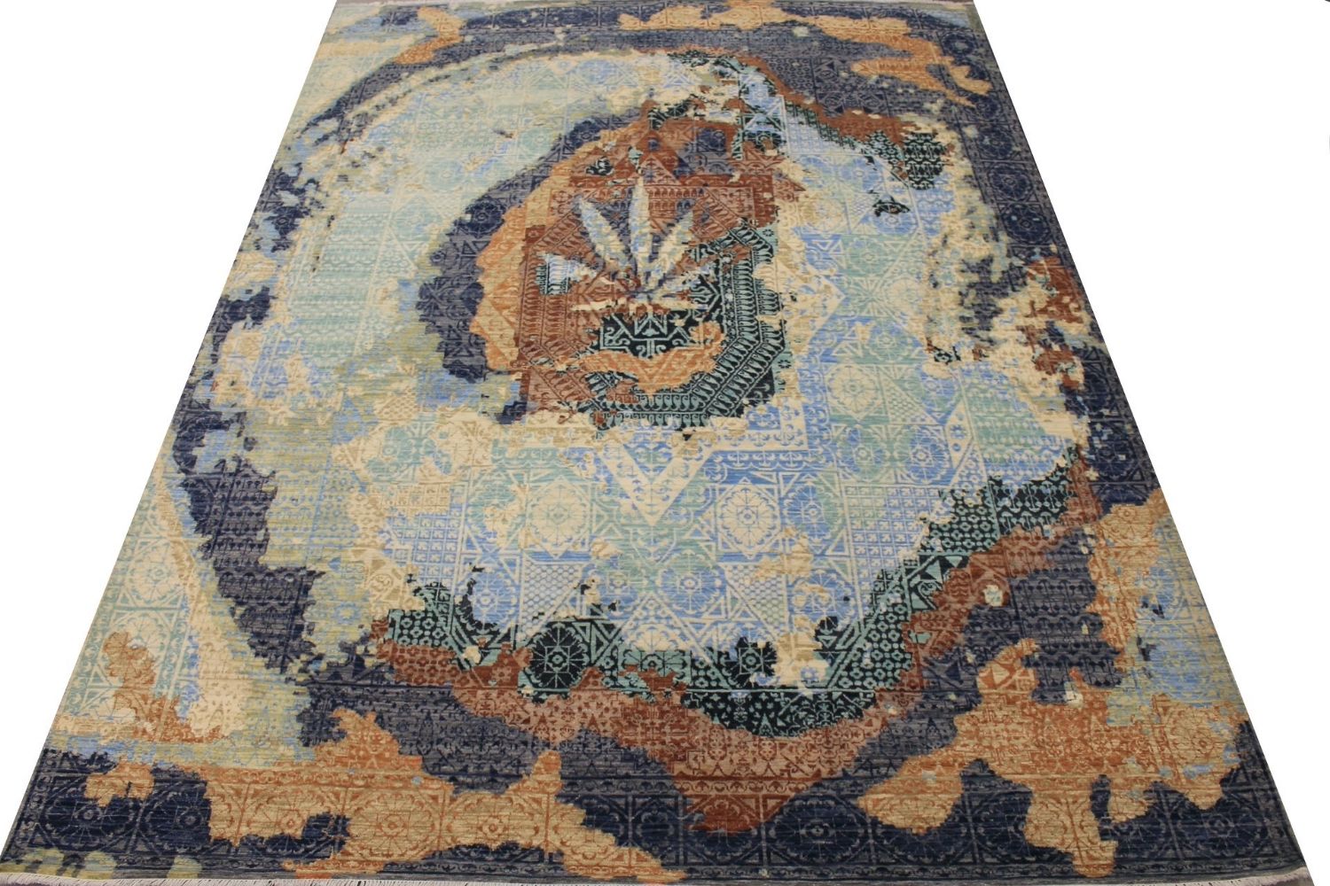 9x12 Transitional Hand Knotted Wool Area Rug - MR029377