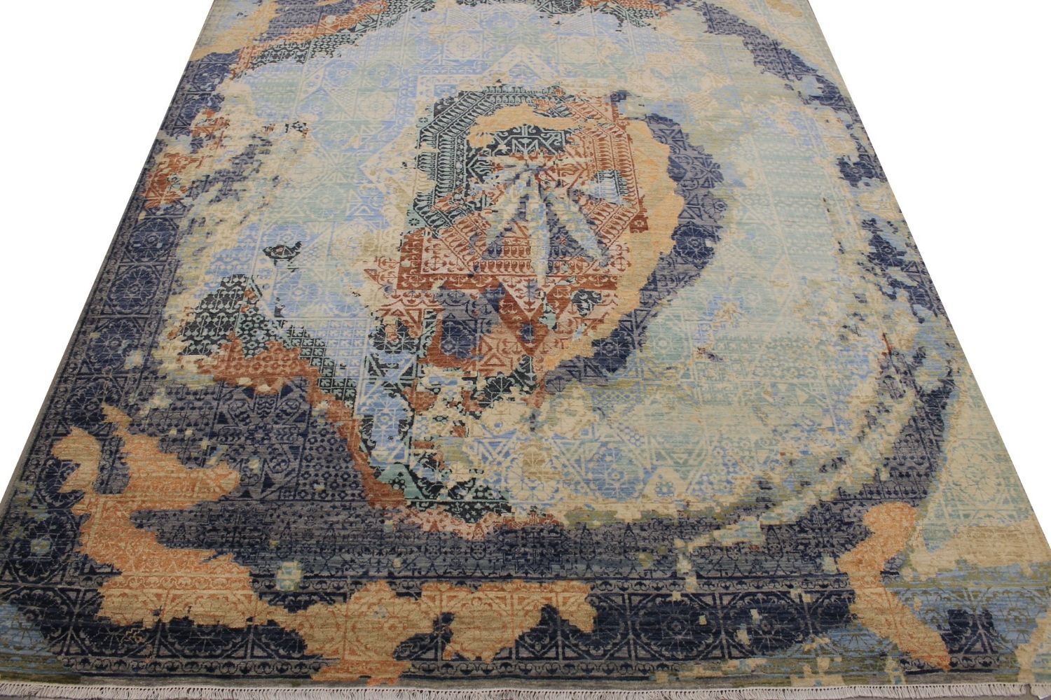 9x12 Transitional Hand Knotted Wool Area Rug - MR029377