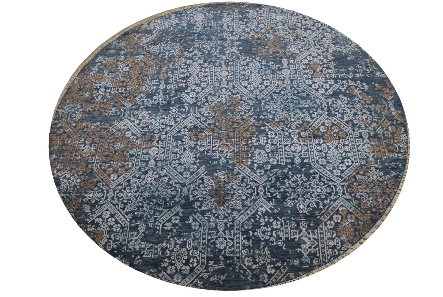 8 ft. Round & Square Transitional Hand Knotted Wool Area Rug - MR029378