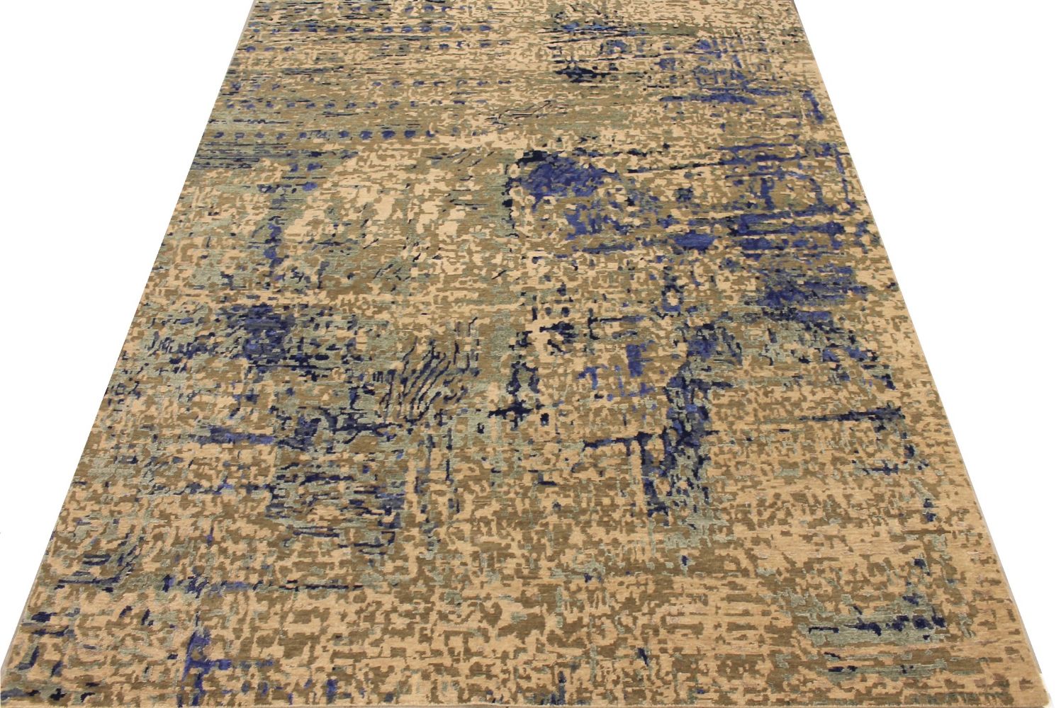 9x12 Modern Hand Knotted Wool & Viscose Area Rug - MR029515