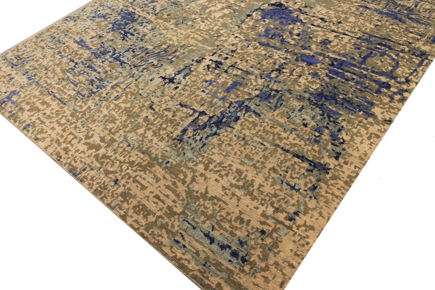 9x12 Modern Hand Knotted Wool & Viscose Area Rug - MR029515