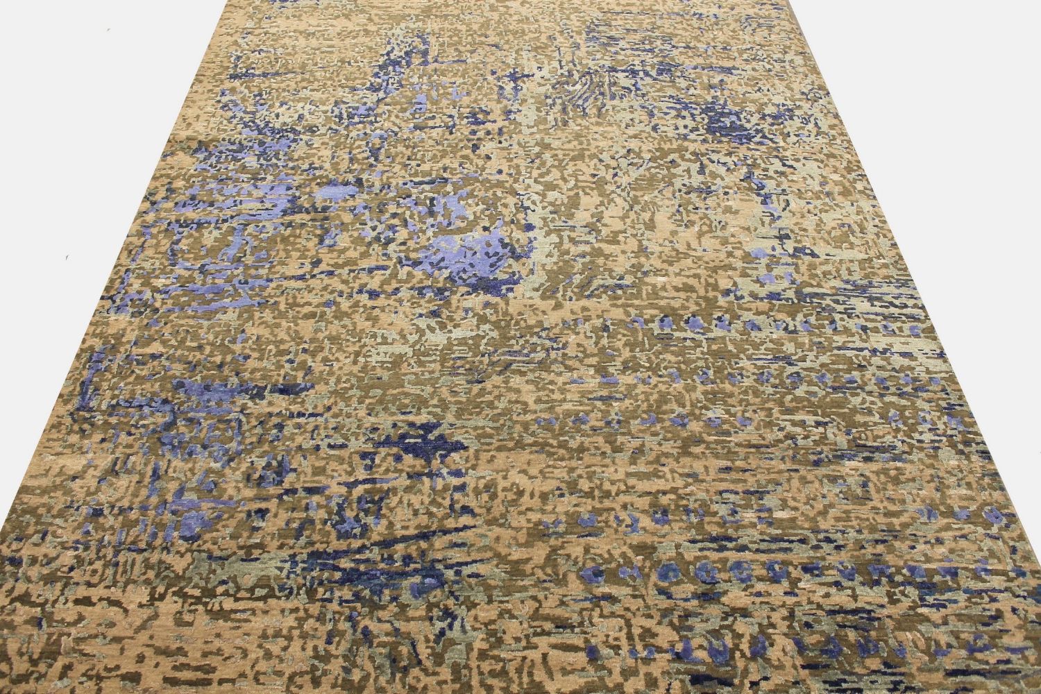 9x12 Modern Hand Knotted Wool & Viscose Area Rug - MR029515