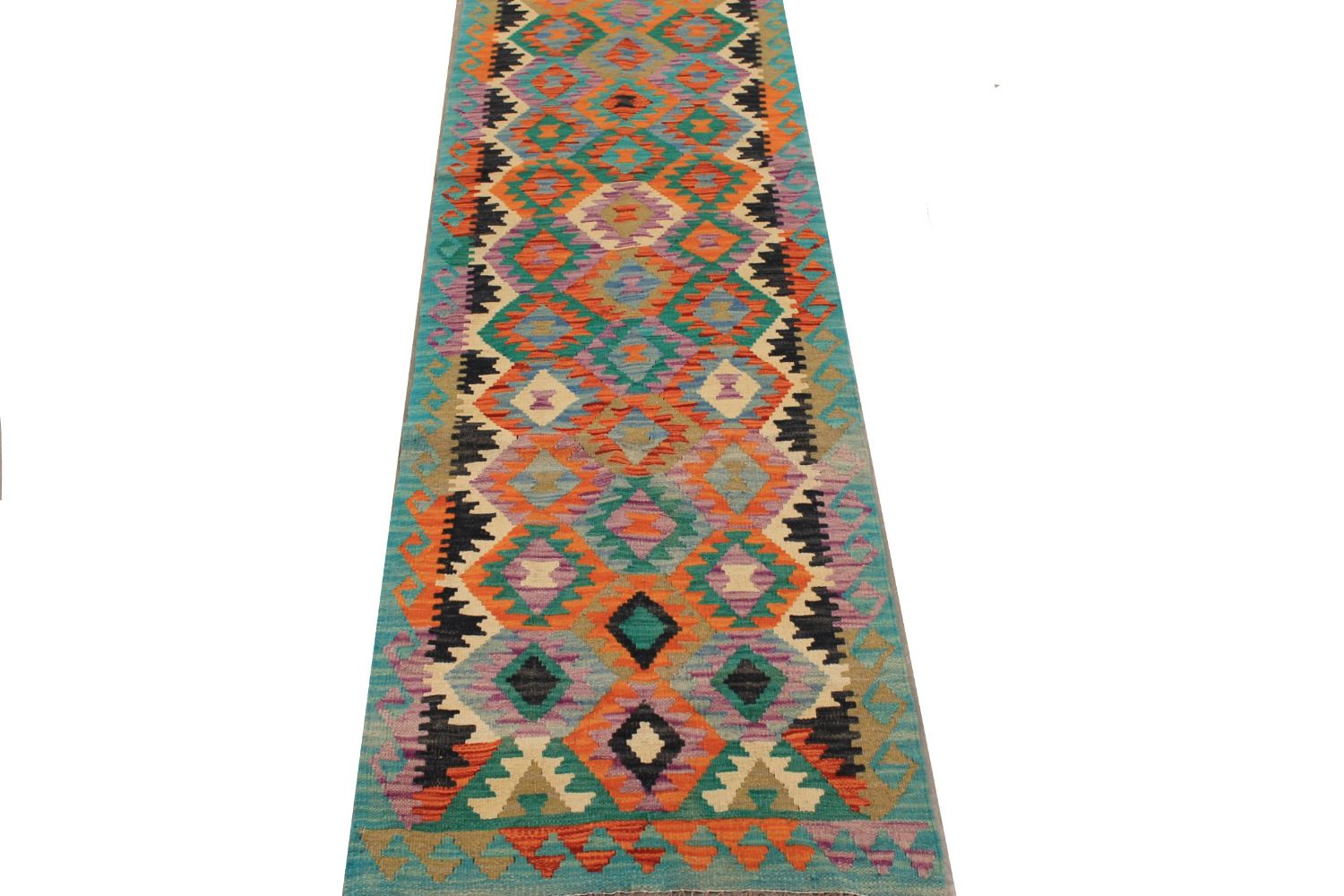 10 ft. Runner Flat Weave Hand Knotted Wool Area Rug - MR029517