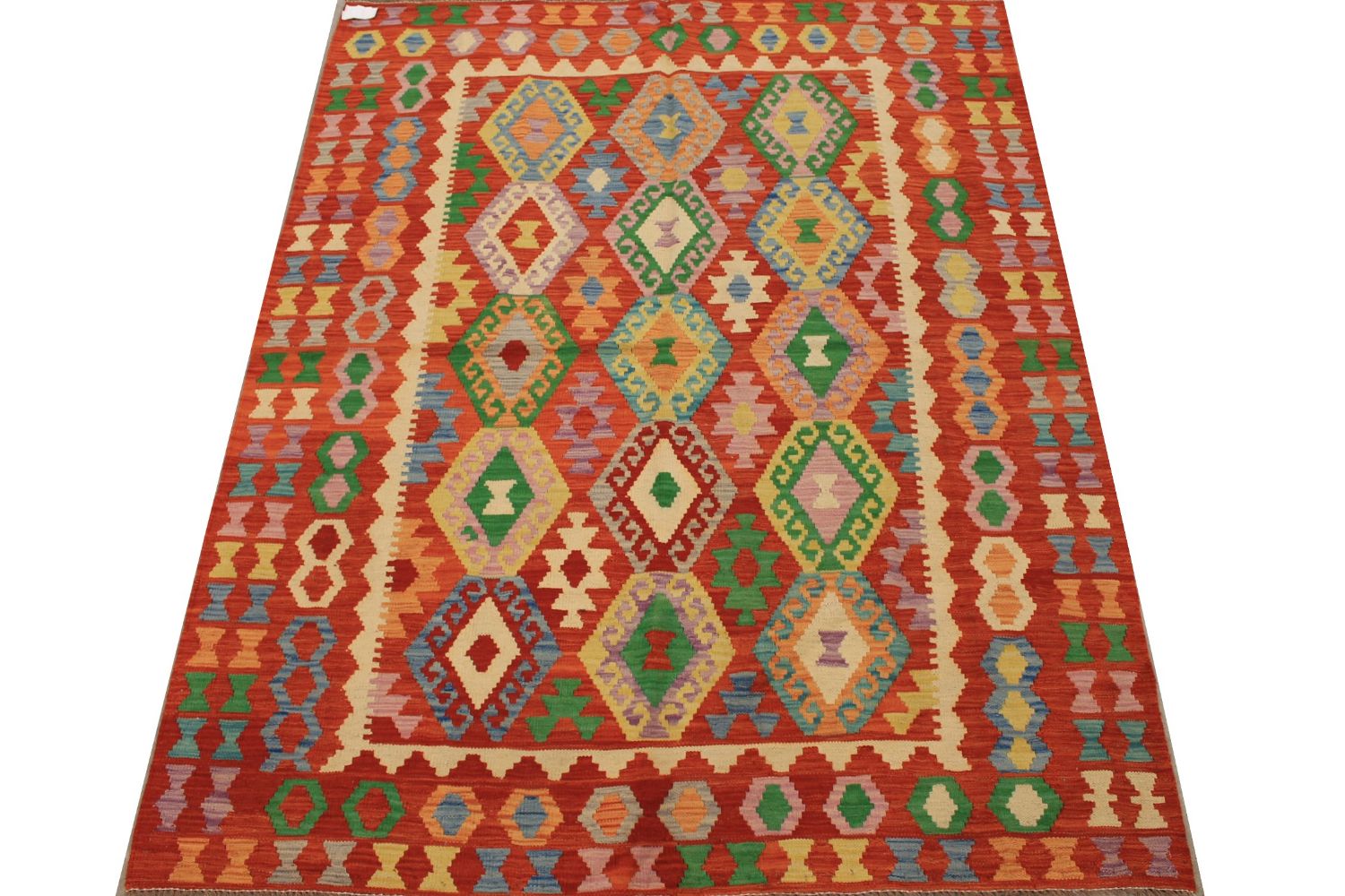 5x7/8 Flat Weave Hand Knotted Wool Area Rug - MR029527