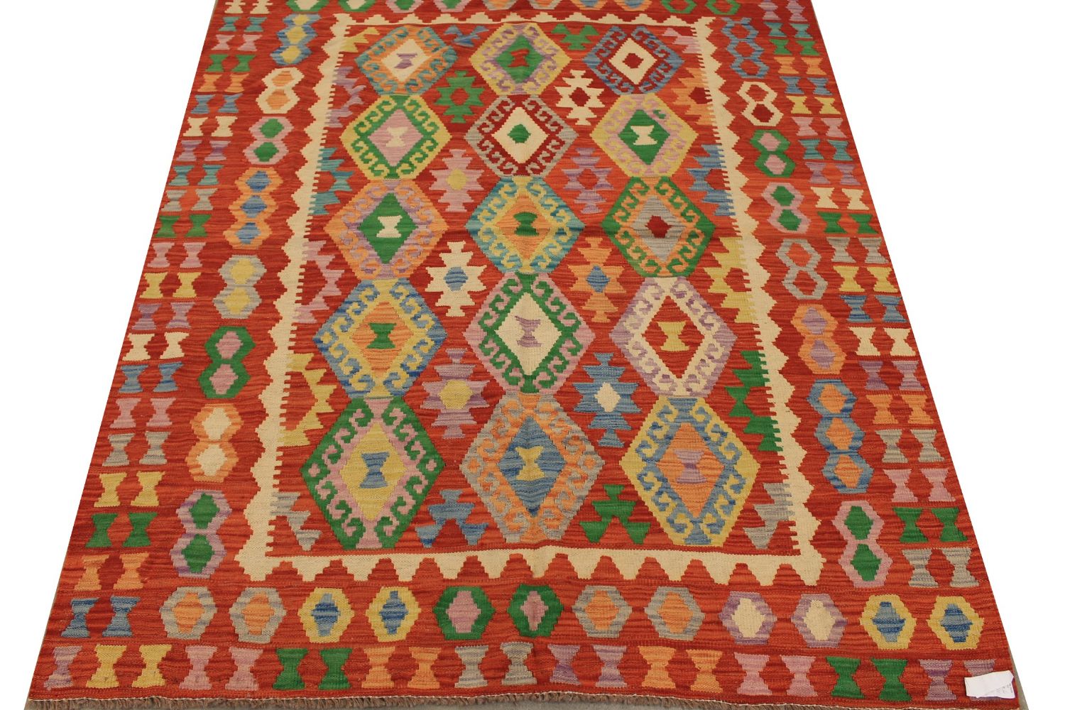 5x7/8 Flat Weave Hand Knotted Wool Area Rug - MR029527