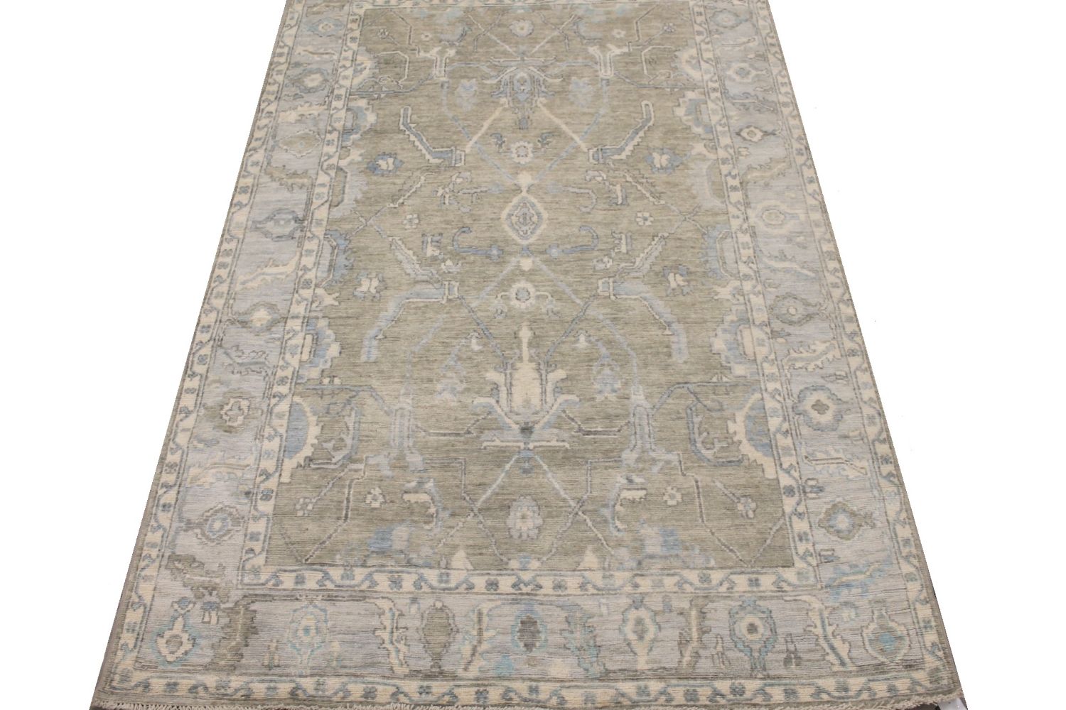 6x9 Oushak Hand Knotted Wool Area Rug - MR029681