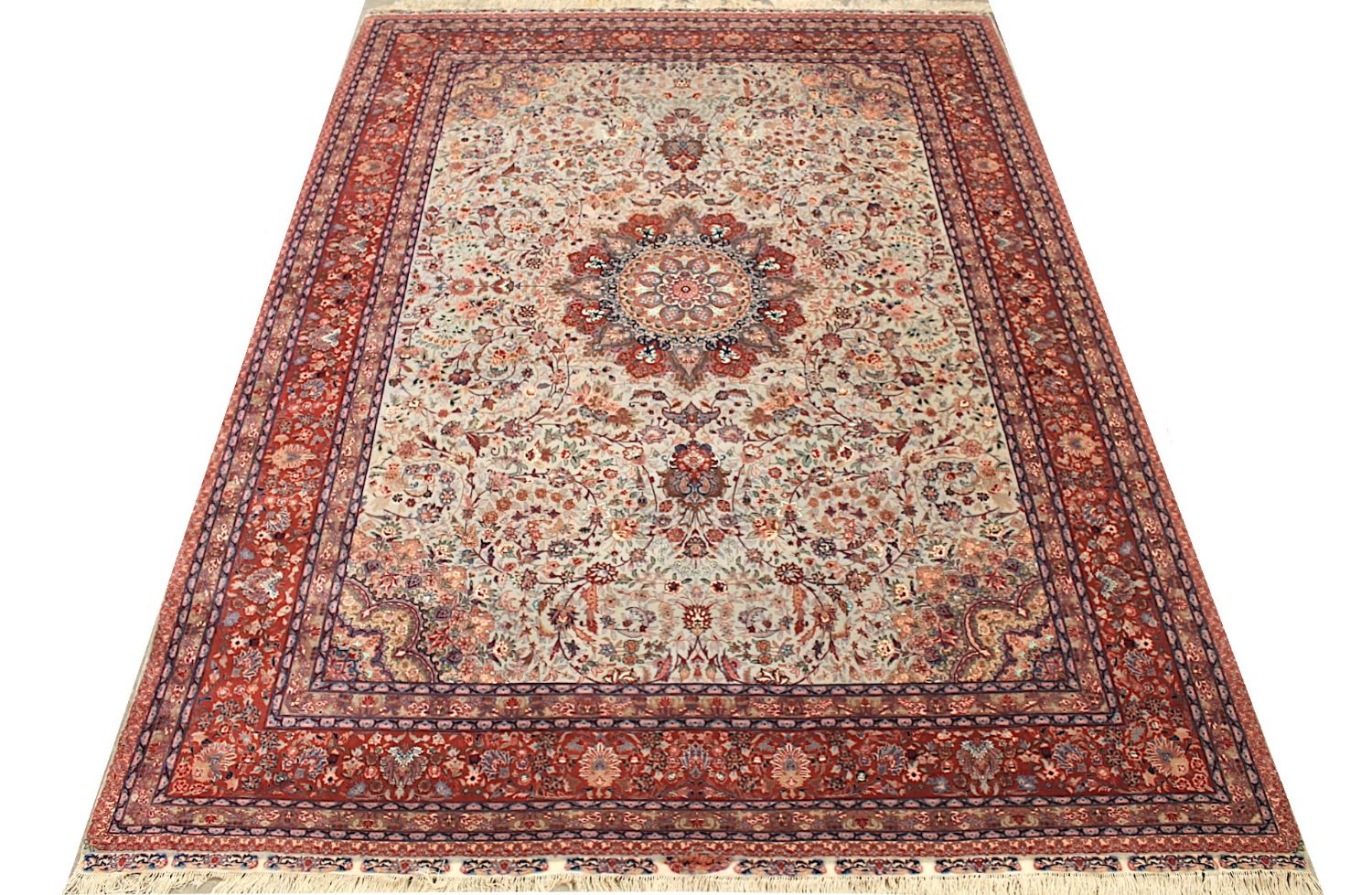 9x12 Silk Flower Hand Knotted Wool & Silk Area Rug - MR029733