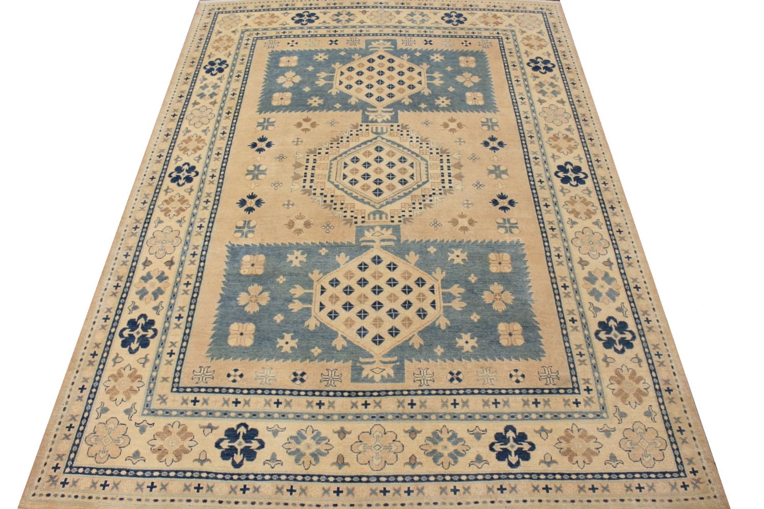9x12 Kazak Hand Knotted Wool Area Rug - MR029734