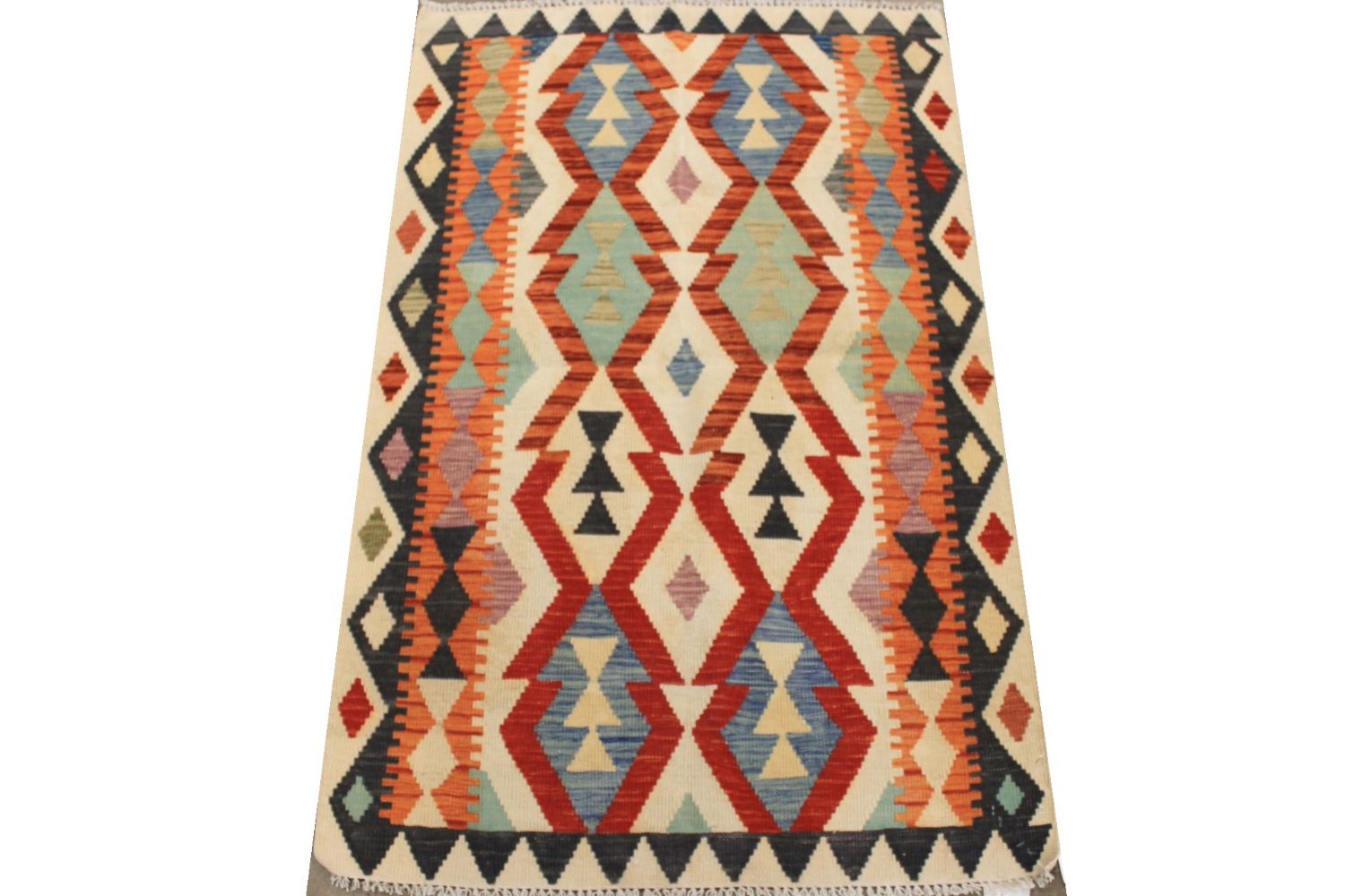 2X4 Flat Weave Hand Knotted Wool Area Rug - MR029744